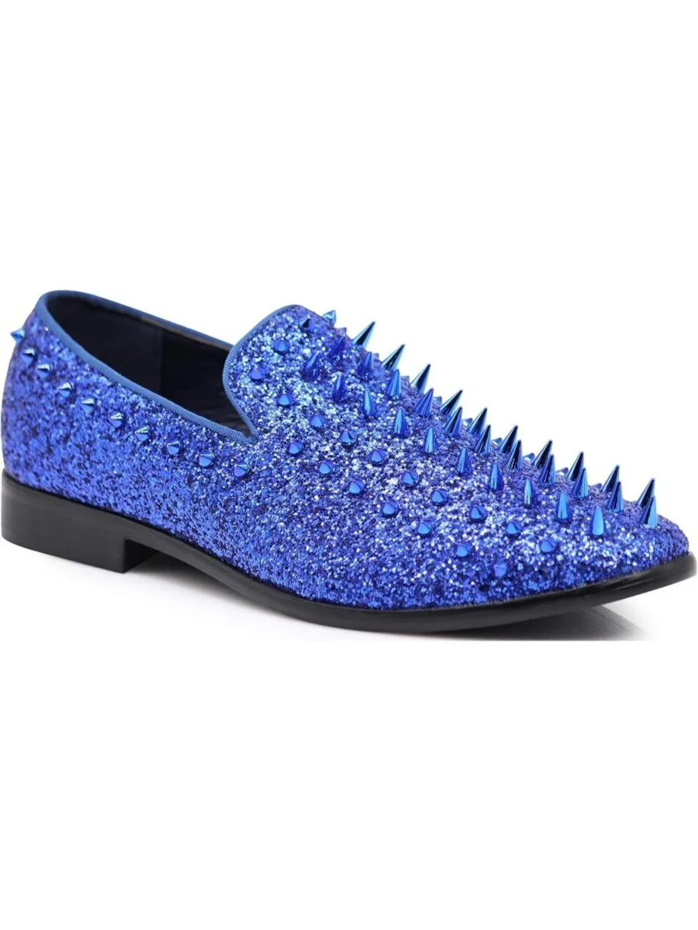 Enzo Romeo Men's Royal Blue Rubber Sole Vintage Loafers Slip On Classic Shoes